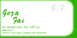 geza fai business card